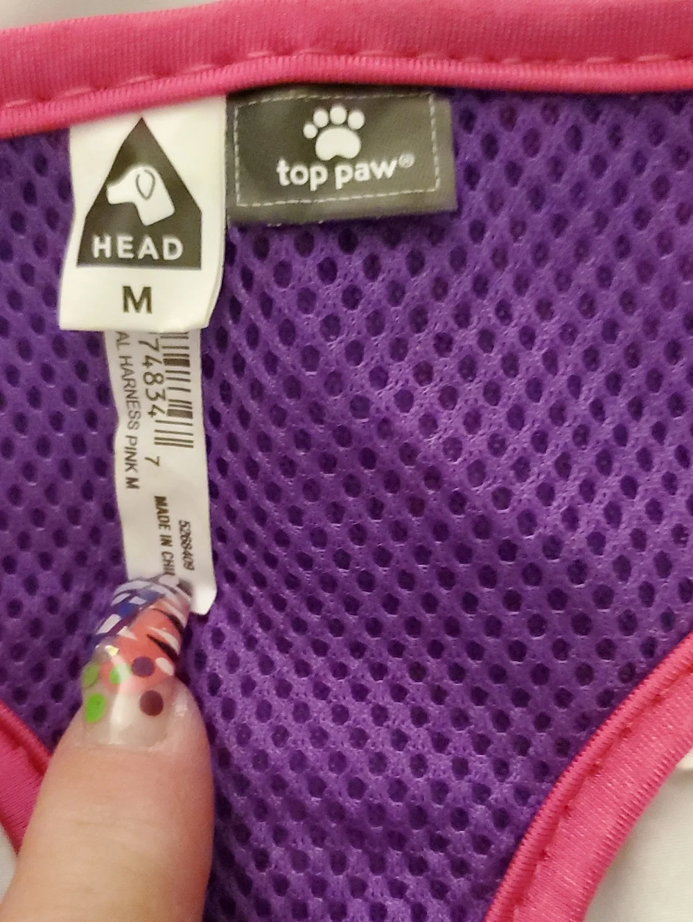 Top Paw Pink and Purple Harness And Black And Blue Rabbitgoo Harness Bundle M